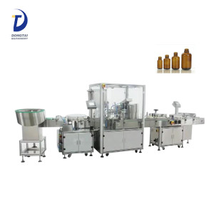 electric cigarette liquid bottle filling capping and labeling machine,100 ml plastic bottle packaging line
