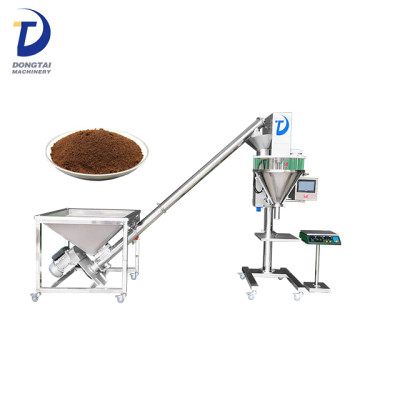 Semi auto weighing cocoa powder/milk powder can filling machine,small auger filler for powder