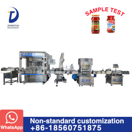 Automatic tomato paste filling capping and labeling production line