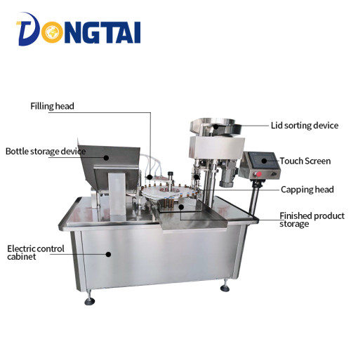 Oral liquid filling, locking and capping machine Liquid filling and sealing machine
