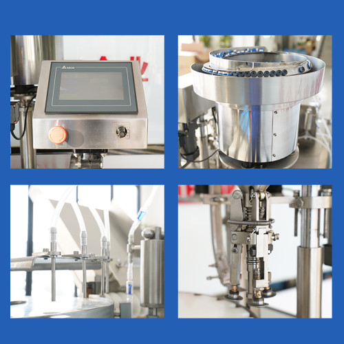 Oral liquid filling, locking and capping machine Liquid filling and sealing machine