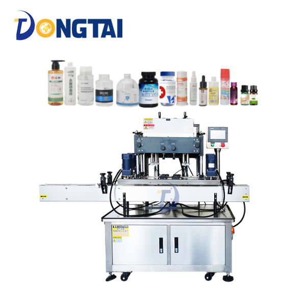 Automatic Linear Four Wheel Round Capper Facial Cream Hair Gel Bottle Plastic Bottle Screw Capping Machine