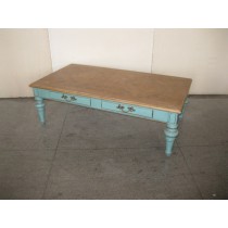 2 DRAWER PARQUET TOP COFFEE TABLE