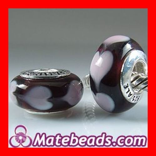 pandora style murano glass beads heart charms