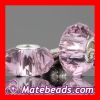 Faceted crystal Glass loose Beads with 925 silver core