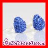 925 Sterling Silver Blue Swarovski Crystal Stud Earrings