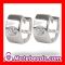 925 Sterling Silver Clear CZ Huggie Hoop Earrings