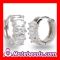 925 Sterling Silver Clear CZ Huggie Hoop Earrings