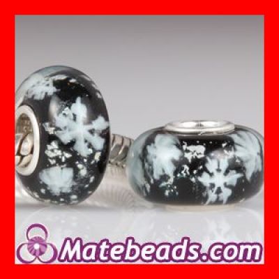Environmentally friendly snowflake glass bead charms