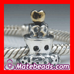 Pandora Cupcake Charms Gold Plated Silver Beads