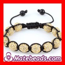 Cheap shamballa bracelets wholesale 12 Gold Crystal Disco Beads