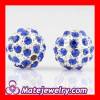 10mm Shamballa Style Blue Crystal Alloy Ball Beads