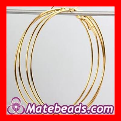 70mm Gold Plated Plain Basketball Wives Inspired Hoop Earrings