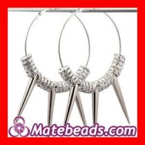 Rhinestone Rondelle Spacer Beads Spike Hoop Earrings Cheap