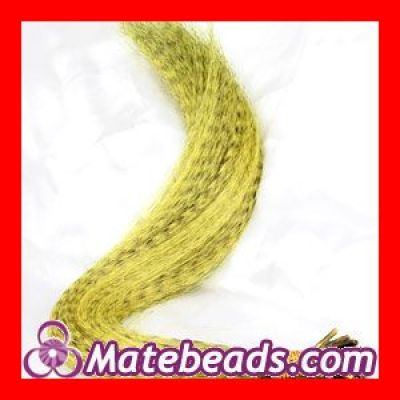 Long Grizzly Feather Hair Extensions Yellow