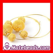 Fashion Jewelry Mesh Ball Beads Basketball Wives Earring Hoop Earrings