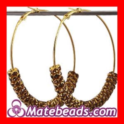 NEW Basketball Wives Earrings Gold Crystal Rhinestone Rondelle Spacer Beads For Hoop Earrings