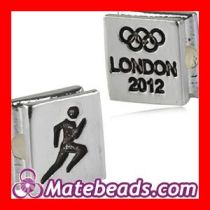 London 2012 Shamballa Olympic Athletics Square Alloy Beads