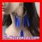 Wholesale Blue Basketball Wives Inspired Feather Earrings