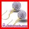 Lavender Crystal Ball Tresor Paris Style Earrings For Bridal