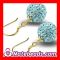 Gold Plated Sterling Silver Shamballa Crystal Ball Earrings