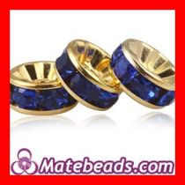8mm Blue Crystal Spacer Beads For Basketball Wives Earrings