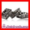 Gun Black Alloy Clear Crystal Rhinestone Spacer Beads For Earrings