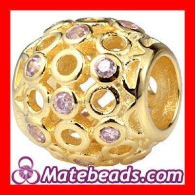 Gold Plated Sterling Silver Pandora Celtic Circles Charm Beads