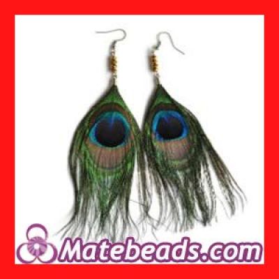 Long Peacock Feather Earrings Jewelry Wholesale Cheap