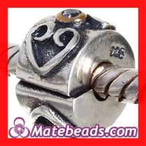 925 Silver Pandora Heart Clip Bead With CZ Stone