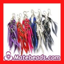 Rooster Feather Bead Earrings Trend 2012