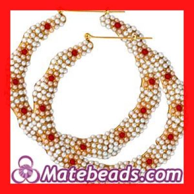 Cheap Fashion Crystal Bamboo Hoop Earrings For Women Wholesale