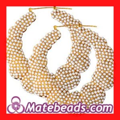 Fashion Gold Basketball Wives Crystal Bamboo Hoop Earrings For Women Wholesale