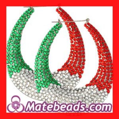 Fashion Colorful Basketball Wives Crystal Drop Hoop Earrings For Women Wholesale