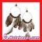 Big Beaded Hoop Feather Earrings Fashion Jewelry