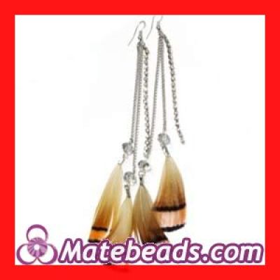 Cheap Long Chain Drop Feather Earrings Wholesale 2012