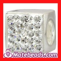 Wholesale Fashion White Crystal Pandora Cube Charm Beads 2012