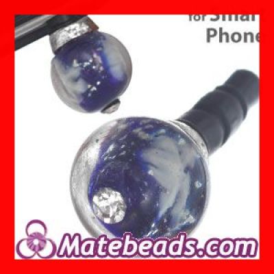 Cute 3.5mm Earphone Jack Plug Stopper With Snowflake Glass Bead For Iphone