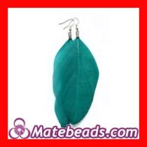 Cheap Single One Green Feather Earrings Jewelry Wholesale