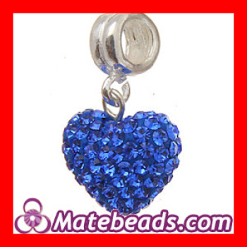 Pandora Silver Crystal Heart Dangle Charm For Jewelry