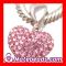 Cheap Pink Pandora Sterling Silver Dangle Charms Crystal Heart Beads Wholesale