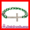 Fashion 10mm Snowflake Bead And Cross Shamballa Bracelet Cheap Wholesale