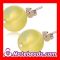 Wholesale 10mm Yellow Agate Bead Sterling Silver Stud Earrings Cheap