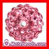 Handmade Pink 12 mm Pave Crystal Beads Wholesale Cheap