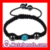 Handmade Bracelets,Cheap Shamballa Style Braided Bracelet With Pave Crystal Beads
