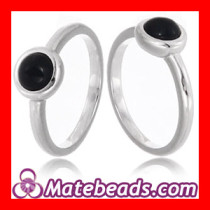 Platinum Plated Cheap Finger Rings For Middle Finger With Fake Black Pearl