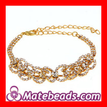 Wholesale Cheap Gold Plated Pave Crystal Chain Bracelets  For Women