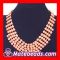 Cheap Fashion Jewelry Multi Layered Statement  Pink Bubble Bib Necklace Wholesale