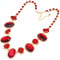 Red Resin Crystal Rose Flower Bubble Choker Bib Necklace