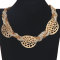 Wholesale Ladies Gold Chain  Braided Leather Collar Necklace